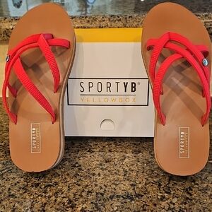 Yellow Box SportyB Red Strappy Flip Sandals